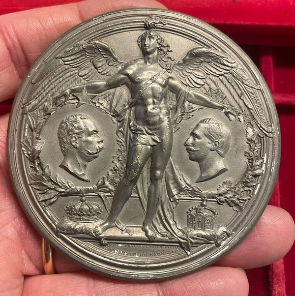 NL* UMBERTO I E GUGLIELMO II MEDAGLIA 1878 Fratellanza due grandi nazioni MM 70