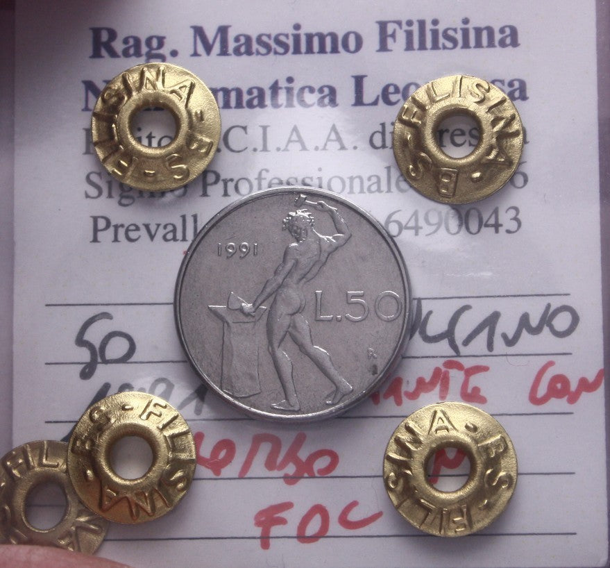 NL* ITALIA 50 LIRE 1991 VARIANTE CON ROMBO NC FDC Perizia Filisina Massimo