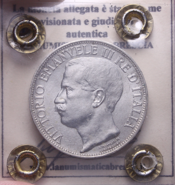 NL* VEIII RE D'ITALIA 2 Lire ARGENTO 1911 CINQUANTENARIO SPL+ Perizia Manfredini