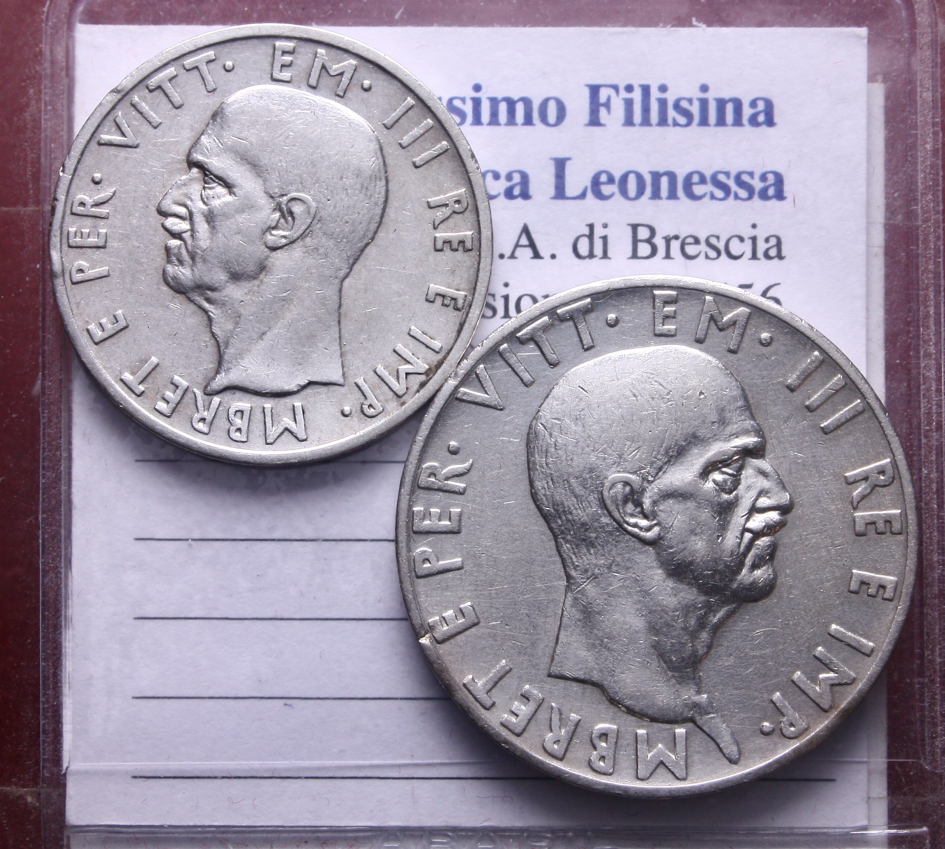 NL* VEIII ALBANIA Lotto 2 pezzi 5 LEK Ag 1939 e 10 LEK Ag 1939 XVII come da foto