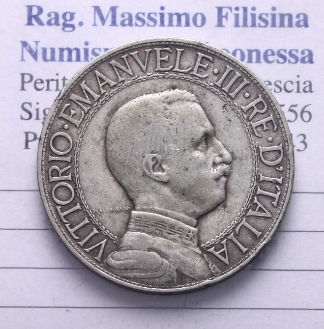 NL* VEIII RE D'ITALIA 2 Lire ARGENTO 1908 QUADRIGA VELOCE ottima conservazione