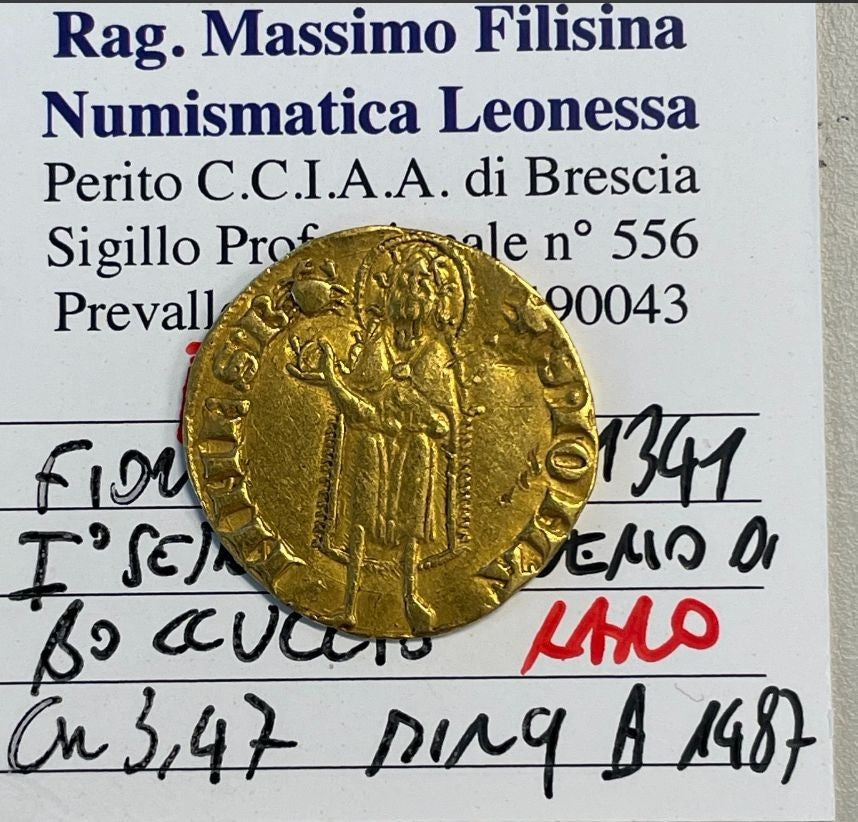 NL* FIRENZE FIORINO ORO 1341 I Semestre NERIO DI BOCCUCCIO RARO e ottimo