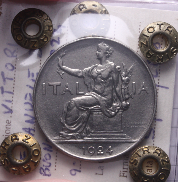 NL* VEIII ITALIA BUONO 1 LIRA 1924 ITALIA SEDUTA q.FDC Perizia Straziota Michele