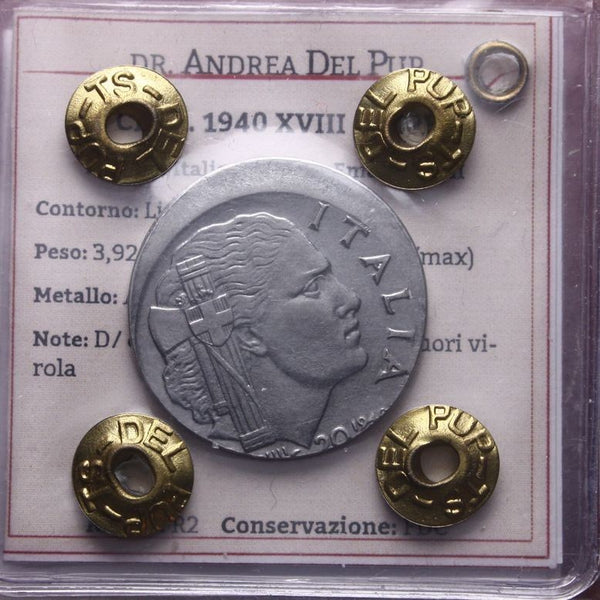 NL* VEIII 20 CENTESIMI IMPERO 1940 RIBATTUTO DECENTRATO FDC Perizia DEL PUP A.