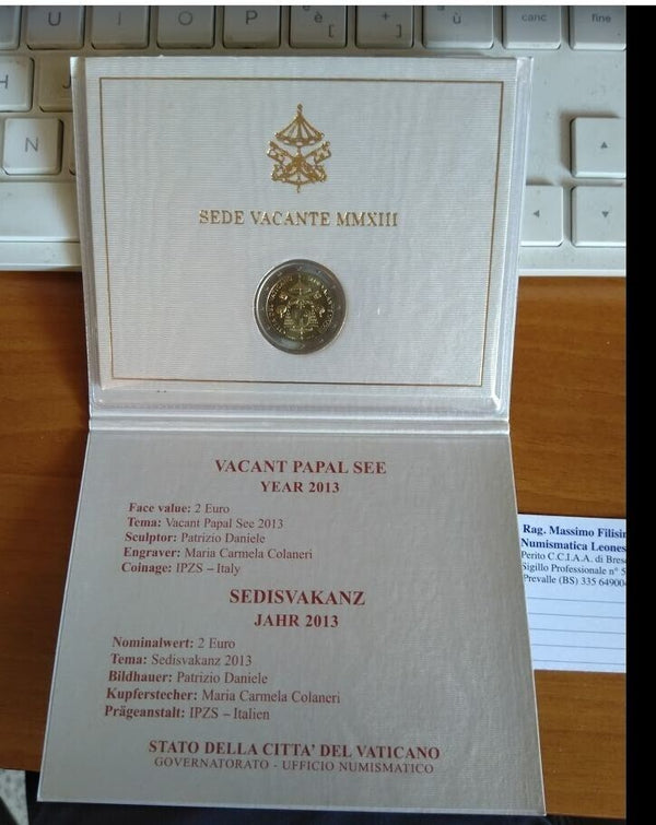 NL* ROME Vatican City VACANT SEE 2 EURO 2013 FDC SET mint