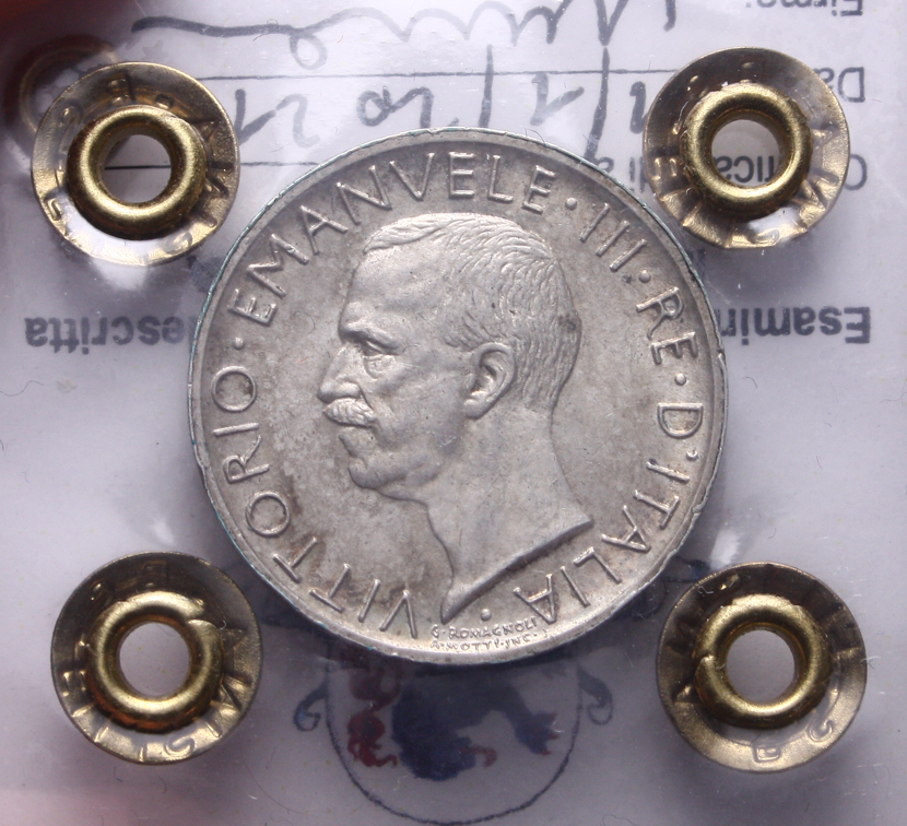 NL* VEIII Italia 5 LIRE ARGENTO AQUILOTTO 1930 SPL/QFDC Perizia Filisina * 2