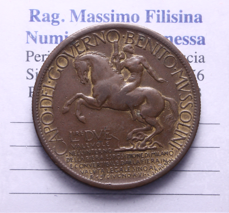 NL* VEIII BUONO 2 LIRE 1928 FIERA di MILANO come da foto * 2