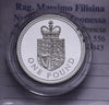 NL* GB UK ELISABETTA II 1 ONE  POUND SILVER Argento 1983 PIEDFORT PROOF CAMEO ob