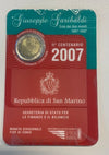 NL* SAN MARINO 2 Euro 2007 GIUSEPPE GARIBALDI FDC SENZA astuccio