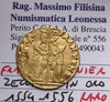 NL*VENICE Doge FRANCESCO VENIER 1554-1556 RARE AU ZECCHINO BB Filisina Certificate