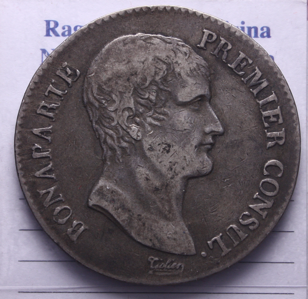 NL* FRANCIA REPUBBLICA NAPOLEONE Console 5 Francs Argento AN. 12 Q come da foto