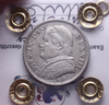 NL* STATO PONTIFICIO PIO IX 1 LIRA Ag. 1868 XXIII RARA BB/SPL Perizia Filisina