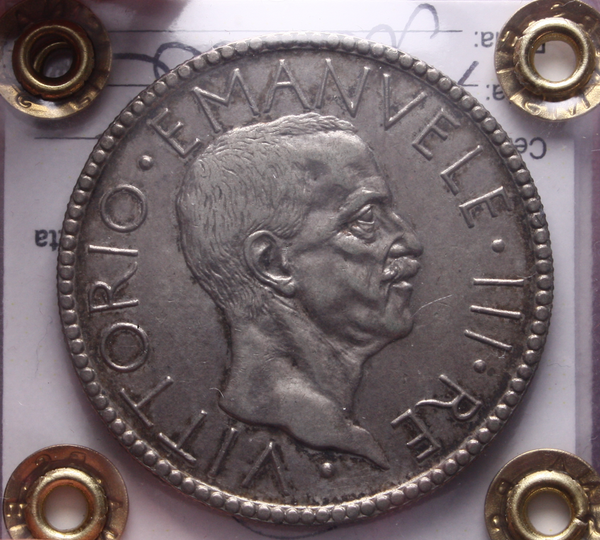 NL* VEIII 20 LIRE ARGENTO 1928 LITTORE RARO BB/SPL-QSPL Perizia Filisina Massimo