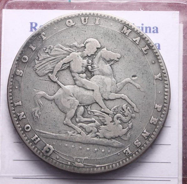 NL* INGHILTERRA RE GIORGIO III SILVER CROWN 1820 Corona in Argento ottima