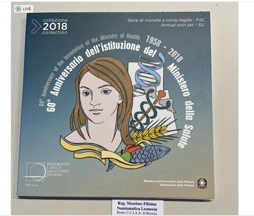 NL* ITALIA Divisionale 2018 9 Valori IN EURO FDC Set zecca -MINISTERO SALUTE