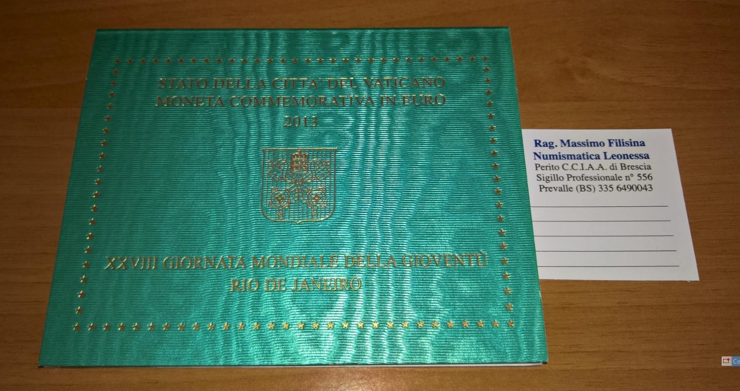 NL* CITTA' DEL VATICANO BENEDETTO 2 Euro 2013 GIORNATA MONDIALE GIOVENTU' FDC