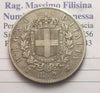 NL* ITALIA VEII 2 LIRE Argento STEMMA 1863 TORINO NC BB/SPL Perizia Filisina M.