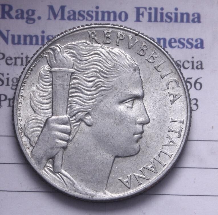 NL* Italy Republic 5 LIRE ITALMA 1950 GRAPE Superb preservation with luster