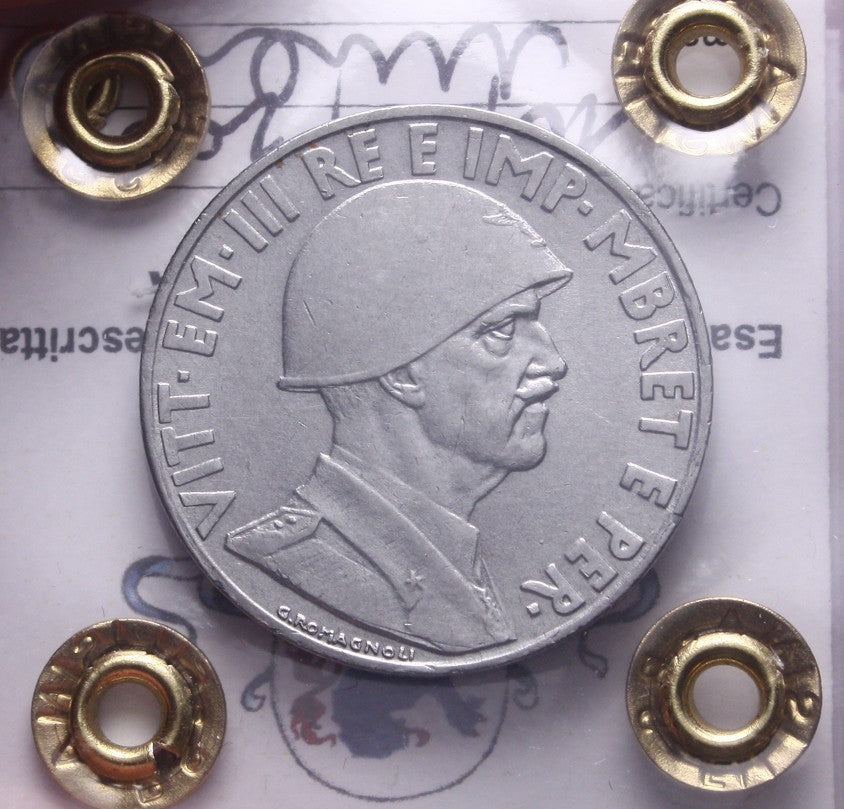 NL* VEIII ALBANIA 1 LEK 1939 XVIII MAGNETICA QFDC Perizia Filisina Massimo