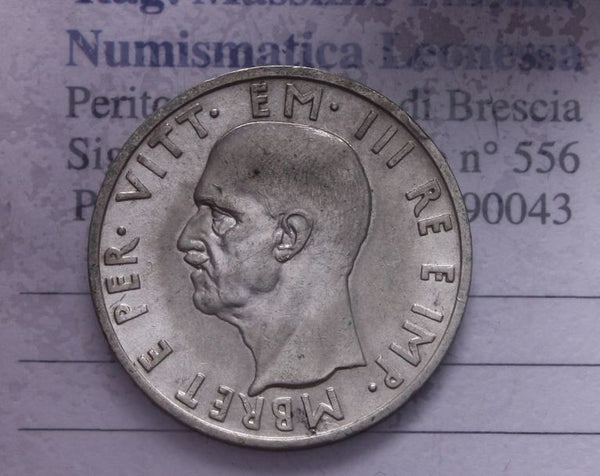NL* VEIII ALBANIA 5 LEK Argento 1939 XVII super conservazione con lustro