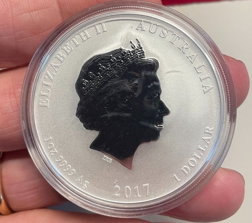 NL* AUSTRALIA 1 Dollaro 2017 Serie Lunar ANNO DEL GALLO 1 Oncia Argento Puro