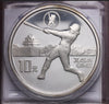 NL* CINA China 10 YUAN ARGENTO SILVER 1990 ASIAN GAMES BASEBALL PROOF CAMEO oblò