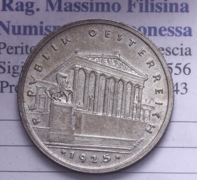 NL* AUSTRIA REPUBLIC 1 SHILLING 1925 Parliament superb condition