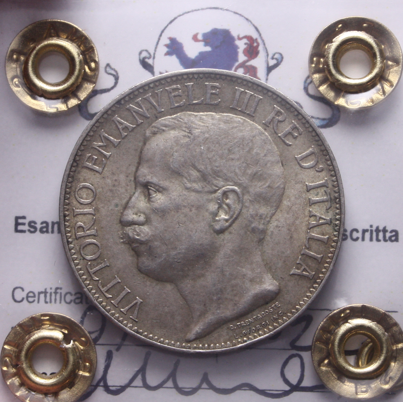NL* VEIII 2 LIRE Argento 1911 CINQUANTENARIO QSPL/SPL Perizia Filisina Massimo