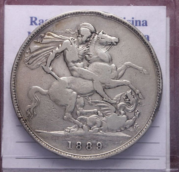 NL* INGHILTERRA REGINA VITTORIA CROWN Corona argento 1889 zecca Londra * 2