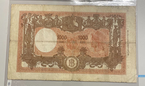 NL* BANCA D'ITALIA Banconota 1000 LIRE BARBETTI M GRANDE 18 GENNAIO 1947 W2262