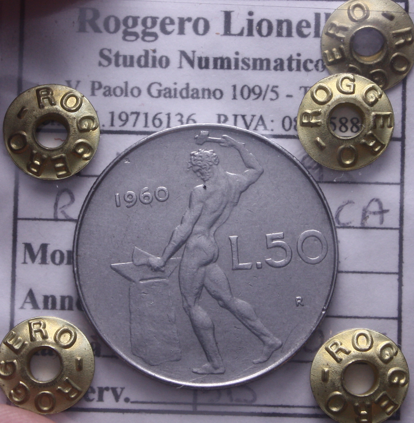 NL* ITALIA Repubblica 50 LIRE VULCANO 1960 NC BB Sigillo Roggero Lionello