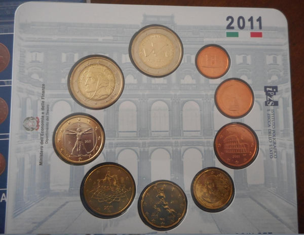 NL* ITALIA Repubblica Divisionale 2011 9 Valori IN EURO FDC Set zecca