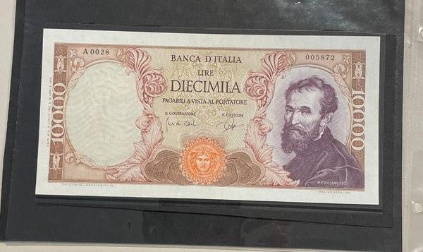 NL*BANCA D'ITALIA Banconota 10000 Lire MICHELANGELO 3 LUGLIO 1962 quasi perfetta