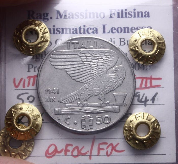 NL* VEIII Italia 50 CENTESIMI IMPERO 1941 XIX QFDC/FDC Perizia Filisina Massimo