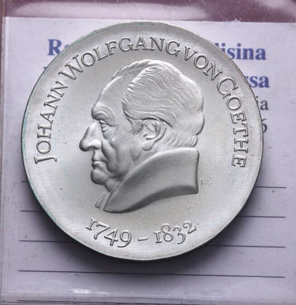 NL* DDR EAST GERMANY 20 DM SILVER 1969 J.W. VON GOETHE FDC - Unc