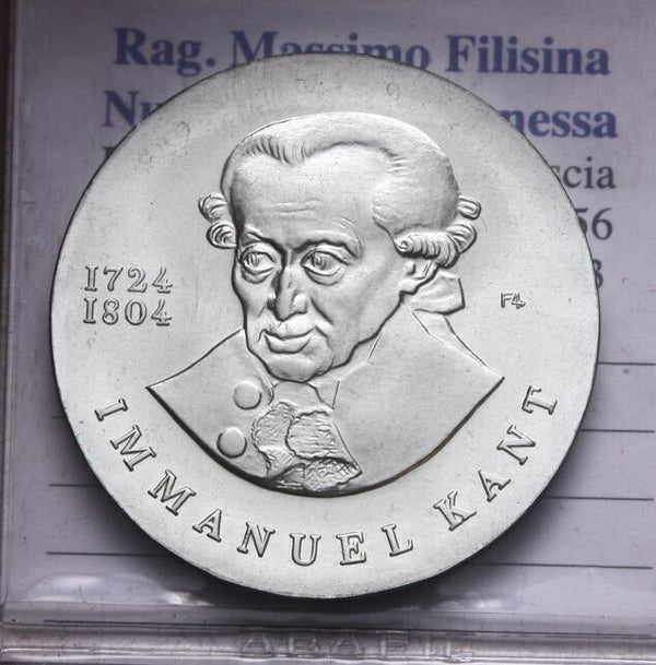EN* G.D.R. EAST GERMANY 20 DM SILVER 1974 EMANUEL KANT FDC - Unc