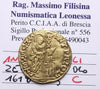 NL*VENEZIA Doge ANTONIO PRIULI 1618/1823 ZECCHINO ORO BB Perizia Filisina