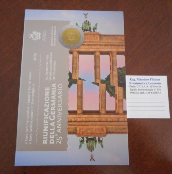 NL* Repubblica SAN MARINO 2 Euro 2015 RIUNIFICAZIONE DELLA GERMANIA FDC set zecc