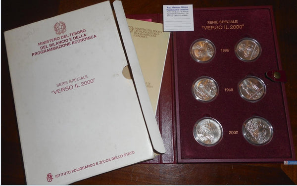 NL* ITALIA SERIE COMPLETA VERSO IL 2000 3 Trittici Argento 1998 199 2000 FDC set