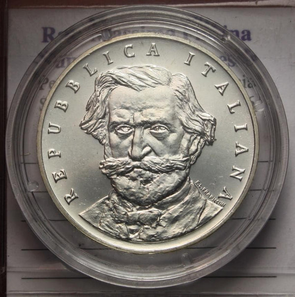 NL* ITALIA 1000 Lire ARGENTO 2001 GIUSEPPE VERDI FDC FIOR DI CONIO con lustro