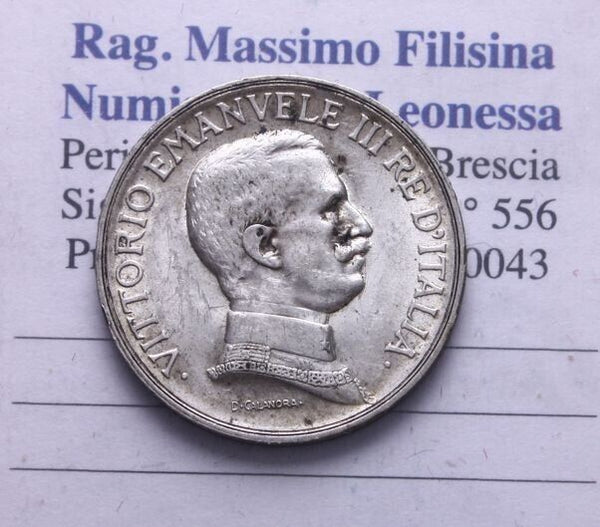 NL* VIII Italy 1 LIRA SILVER 1917 QUADRIGA BRIOSA SUPER as per photos