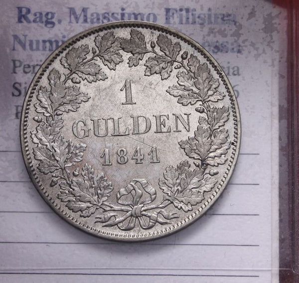 NL* LUDWIG VON BAYERN 1 GULDEN Silver argento 1841 eccellente conservazione