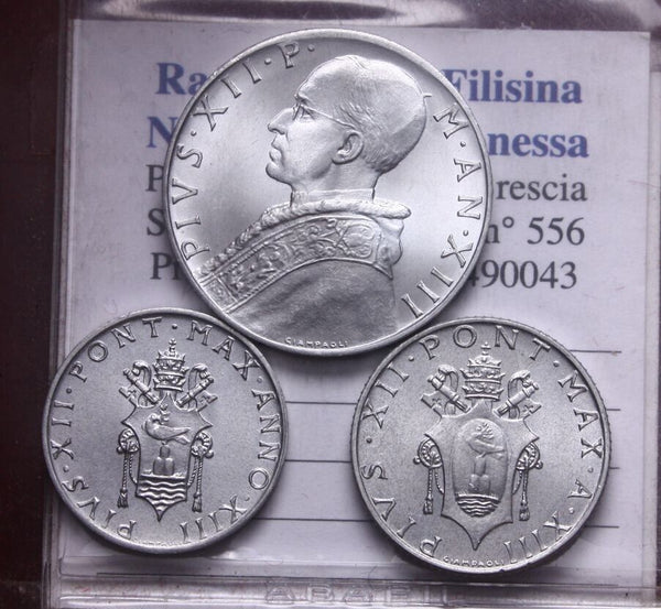 EN* ROME VATICAN CITY PIUS XII 10 2 1 LIRA 1951 FDC with spectacular luster