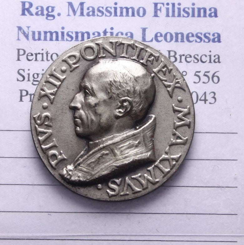 NL* VATICANO PAPA PIO XII Medaglia ARGENTO 1939 Corona Aurea