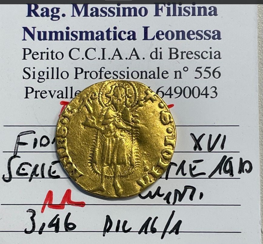 NL* FIRENZE FIORINO ORO 1410 I E II SEMESTRE MOLTO RARO eccellente conservazione