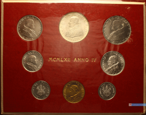 NL* Città Vaticano GIOVANNI XXIII Divisionale 1962 IV con 500 Lire Argento FDC