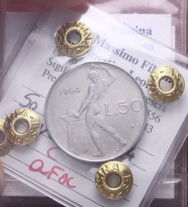 NL* ITALIA Repubblica 50 LIRE VULCANO 1964 QFDC Perizia Filisina Massimo