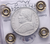 NL* STATO PONTIFICIO PAPA PIO IX 20 BAIOCCHI Argento 1865 QFDC Perizia Filisina