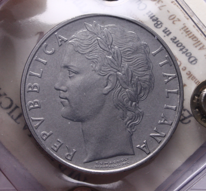 NL* Italia Repubblica 100 LIRE MINERVA 1967 qFDC/FDC Perizia Esposito Marco