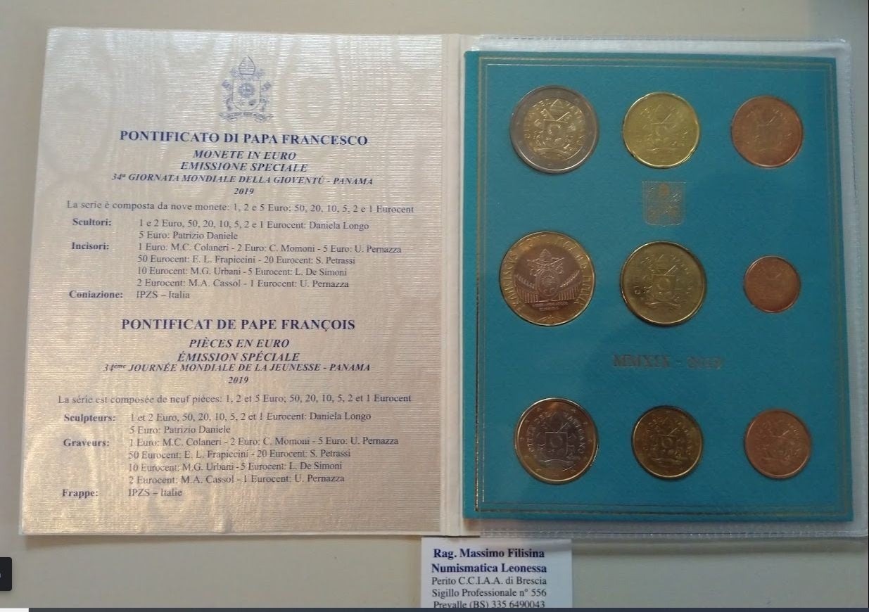 NL*VATICANO FRANCESCO Divisionale 2019 GIORNATA MONDIALE GIOVENTU' 9 Valori FDC